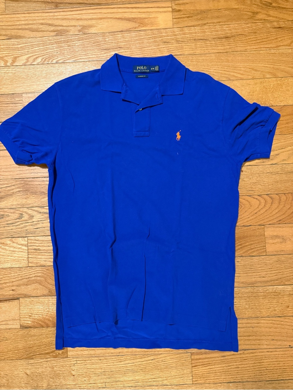 Polo by Ralph Lauren Short-Sleeve Polo in Bright Blue with Orange Pony